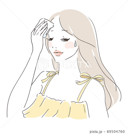 ロングヘアの可愛い女性　のぼせ 89504760