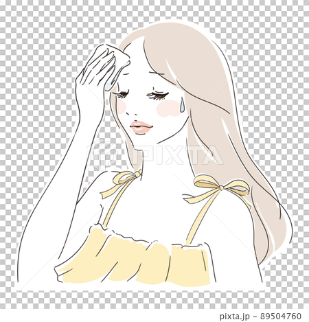 ロングヘアの可愛い女性　のぼせ 89504760