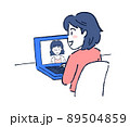 リモートワークする女性 89504859
