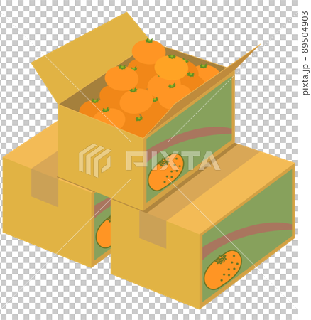 積み上げたみかん箱　みかん入り 89504903