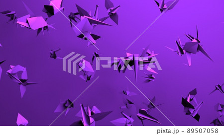 Purple origami crane on purple background.のイラスト素材 [89507058