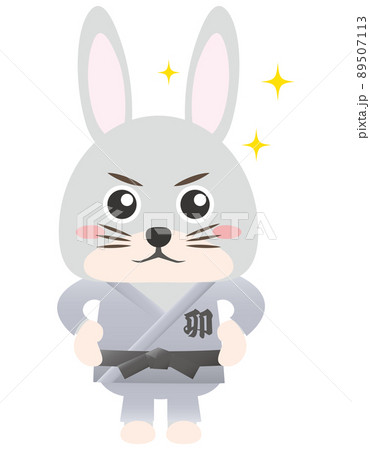 2023年　年賀状デザイン　卯年　うさぎ　スポーツ　道着　空手　柔道　合気道　武道 89507113