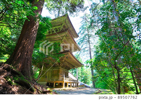 【日本遺産】県内唯一の国宝建造物がある寺・明通寺 国宝の三重塔と杉木立1 福井県小浜市 【日本遺産】県内唯一の国宝建造物がある寺・明通寺 国宝の三重塔と杉木立1 福井県小浜市 89507762