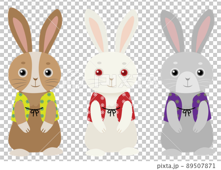 3 Colorful Rabbit Three rabbits with different coat colors... - Stock Illustration ...