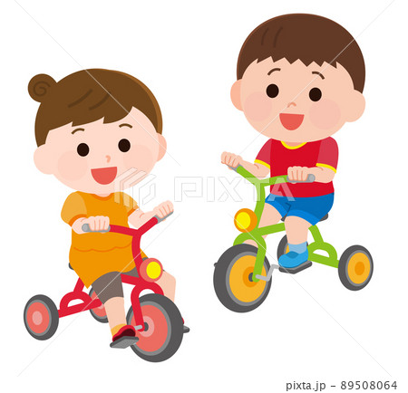 三輪車に乗る男の子と女の子　イラスト 89508064
