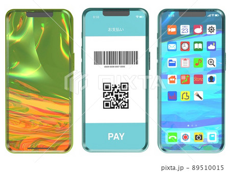 最新スマホ　壁紙　スマホ決済　ホーム画面(3DCGイメージ) 89510015