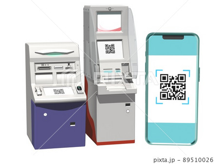 スマホATM　銀行ATM　コンビニATM　現金不要　カードナシ　入金　支払い他(3DCGイメージ) 89510026
