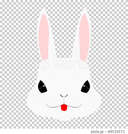 舌を出したウサギの顔のアップ　イラスト素材 89510571