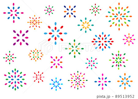 花火 花 オブジェ 模様 幾何学 シルエット RGBカラー 花火 花 オブジェ 模様 幾何学 シルエット RGBカラー 89513952