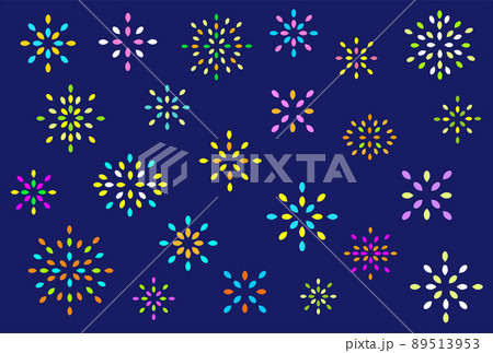 花火 花 オブジェ 模様 幾何学 シルエット RGBカラー 花火 花 オブジェ 模様 幾何学 シルエット RGBカラー 89513953