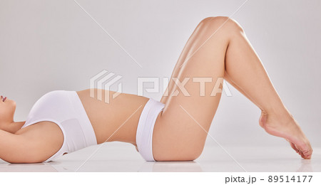 Treat your body well and with respect, as you would to a sacred temple. Cropped shot of a fit young woman posing in her underwear. 89514177