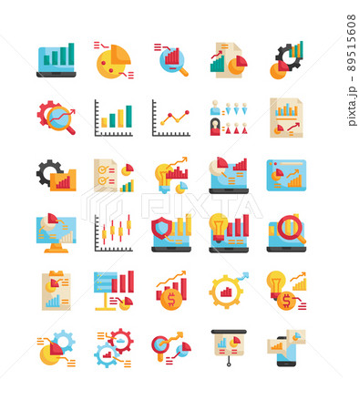 data analytics report business organization flat icon 89515608