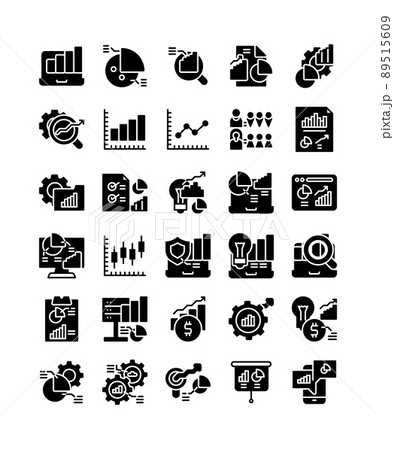 data analytics report business organization solid glyph icon data analytics report business organization solid glyph icon 89515609