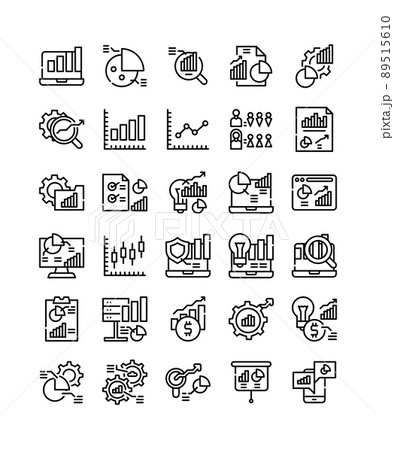data analytics report business organization simple line icon 89515610