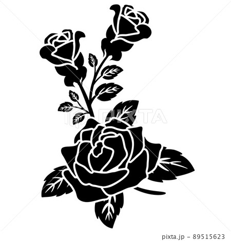 silhouette black rose flower decoration silhouette black rose flower decoration 89515623
