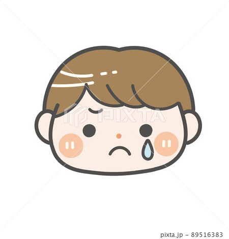 保育園児 男の子 の少し泣いている顔のイラスト素材 5163