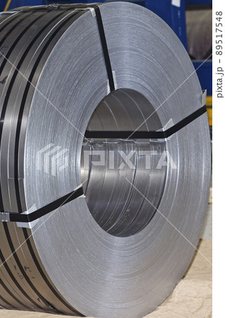 Rolls of cold-rolled galvanized steel in stock 89517548