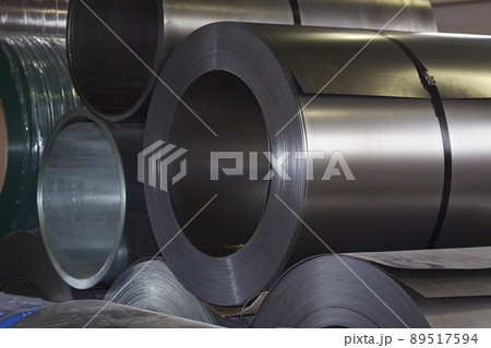 Rolls of cold-rolled galvanized steel in stock Rolls of cold-rolled galvanized steel in stock 89517594