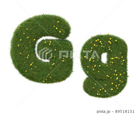 Realistic grass alphabet isolated on white background. Collection. 3D image. 89518131
