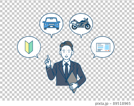 教習所　教官　自動車　説明　話す　教える　男性 89518965