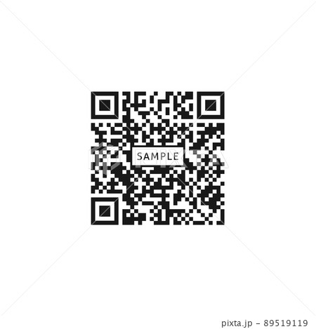 sampleの文字が入ったサンプル用QRコード･二次元コードの素材 89519119