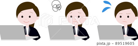 PCで仕事をする働く女性 PCで仕事をする働く女性 89519605