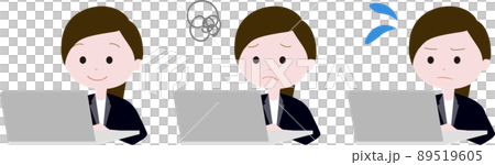 PCで仕事をする働く女性 PCで仕事をする働く女性 89519605