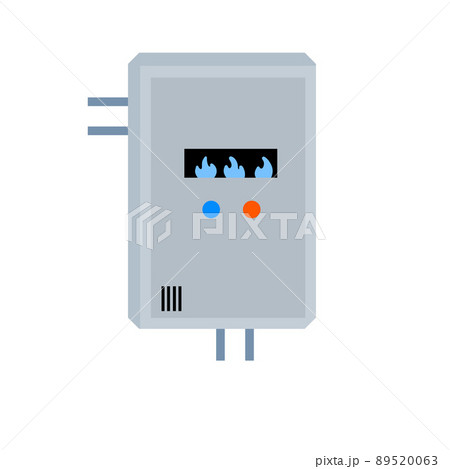 Gas boiler with burning fire. House heater. Furnace system. 89520063