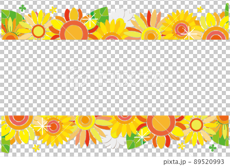 ひまわりの花 フレーム 背景素材 上下 ライン 89520993