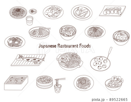 Japanese Restaurant Foods Icon Set Japanese Restaurant Foods Icon Set 89522665