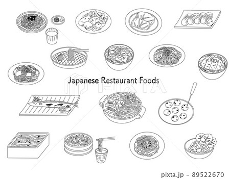 Japanese Restaurant Foods Icon Set Japanese Restaurant Foods Icon Set 89522670