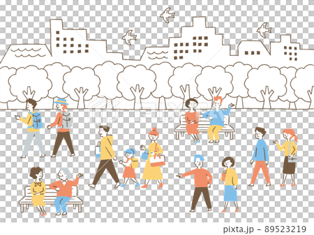 街に住む人々_セット02_色 89523219