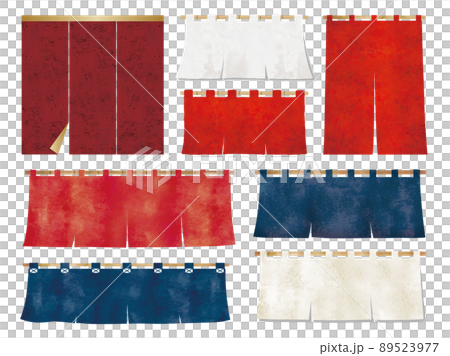 のれん色々水彩画 89523977