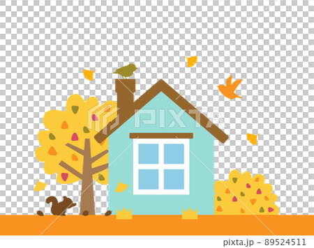Illustration of my home with the image of autumn 89524511