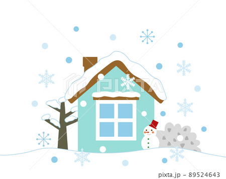 冬をイメージしたマイホームのイラストのイラスト素材 [89524643] - PIXTA