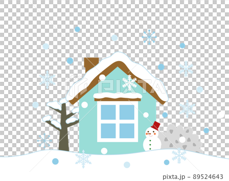 冬をイメージしたマイホームのイラスト 冬をイメージしたマイホームのイラスト 89524643