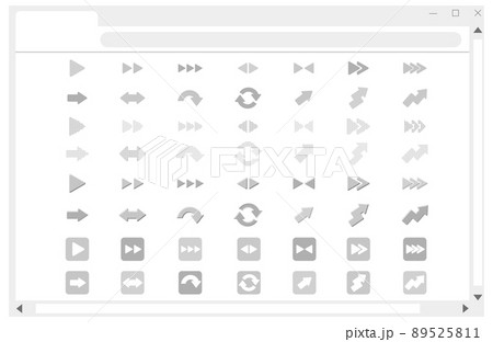 アイコン矢印セット01_モノクロ アイコン矢印セット01_モノクロ 89525811