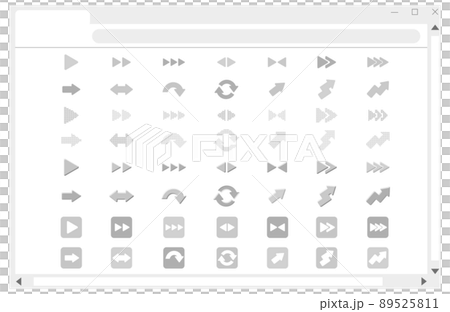 アイコン矢印セット01_モノクロ アイコン矢印セット01_モノクロ 89525811