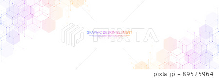 Abstract geometric background with hexagons pattern. The design element of hexagonal shape for a banner template or website header Abstract geometric background with hexagons pattern. The design element of hexagonal shape for a banner template or website header 89525964