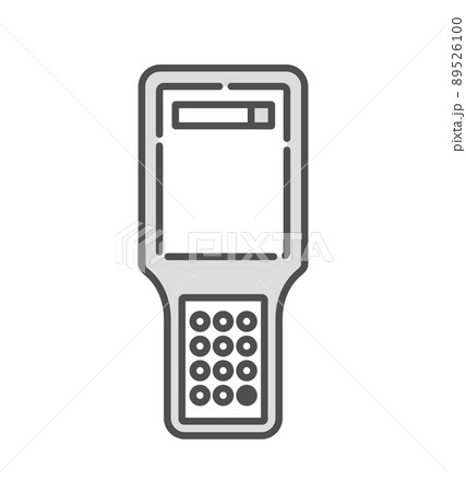 在庫管理業務を効率化するハンディターミナルのイラスト。 89526100