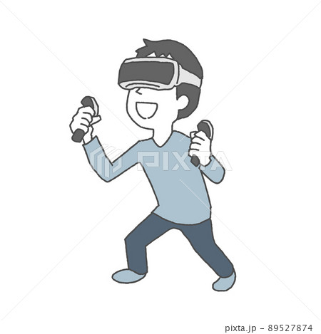 VRゴーグルを着けて遊ぶ男性 89527874