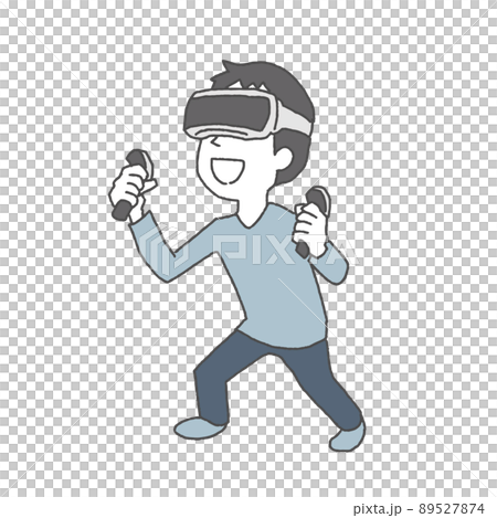 VRゴーグルを着けて遊ぶ男性 89527874