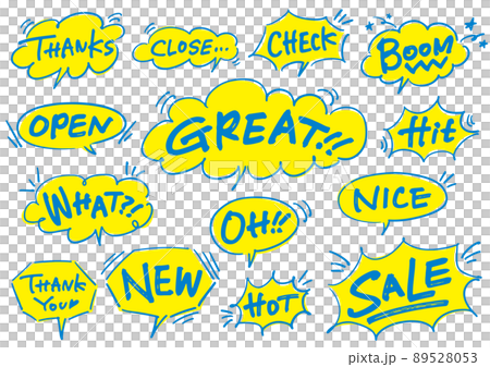 Speech balloons and handwritten message set_2 colors 89528053
