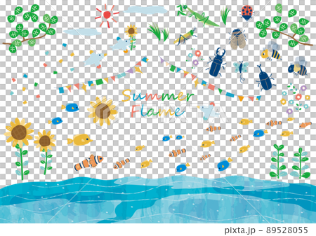 花卉、生物和夏季材料收藏 花卉、生物和夏季材料收藏 89528055