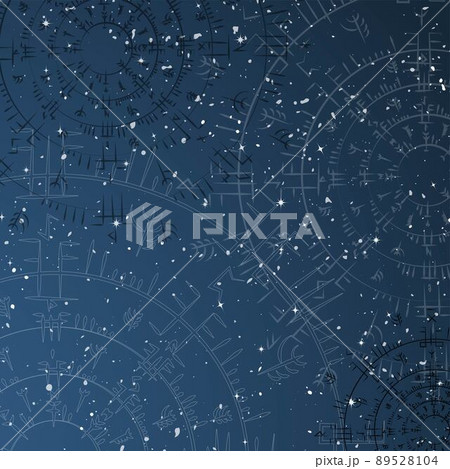 Magic dark space runic background 89528104