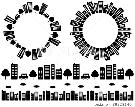 ビルの飾り罫セット モノトーン ビルの飾り罫セット モノトーン 89528146