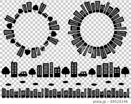 ビルの飾り罫セット モノトーン ビルの飾り罫セット モノトーン 89528146