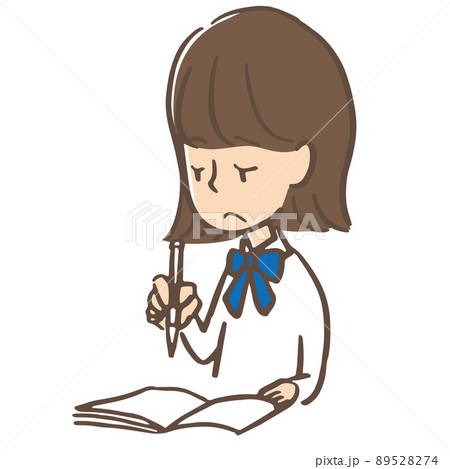 制服の女子学生　勉強中 89528274