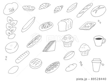 パン　ベーカリー　イラストセット（手描き　ベクター） 89528440