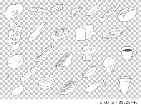 パン　ベーカリー　イラストセット（手描き　ベクター） 89528440